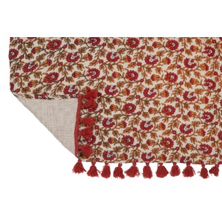 Plaid in cotone rosso 130x180x1 cm