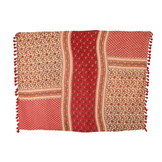 Plaid in cotone rosso 130x180x1 cm