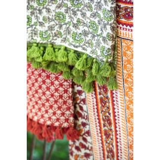 Plaid in cotone rosso 130x180x1 cm