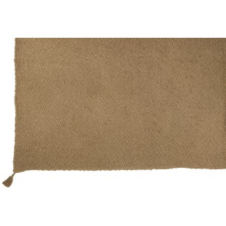 Plaid en coton beige 180x130 cm