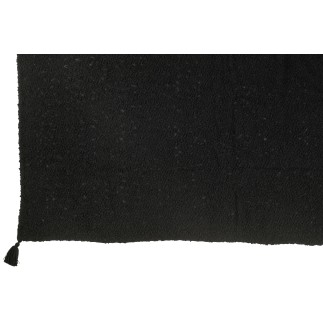 Plaid en coton noir 180x130 cm