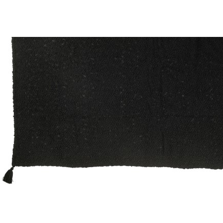 Plaid en coton noir 180x130 cm