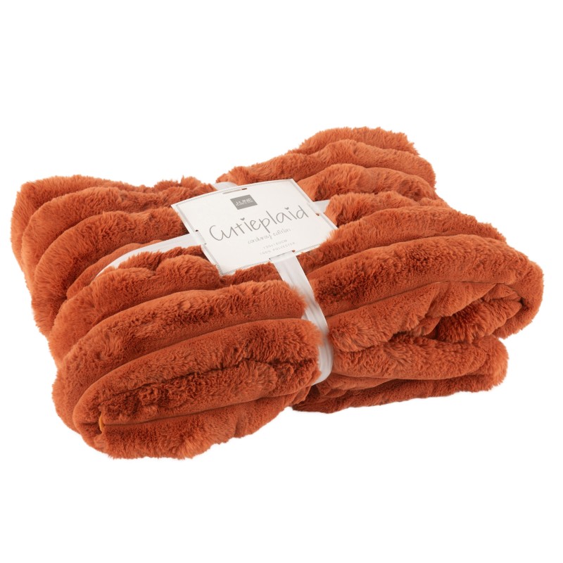 Plaid large en polyester rouille 180x130cm Plaid large en polyester rouille 180x130cm