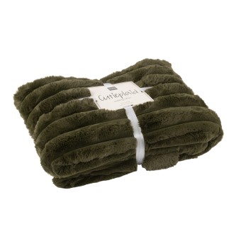 Plaid large en polyester vert foncé 180x130cm