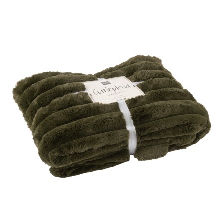 Plaid large en polyester vert foncé 180x130cm