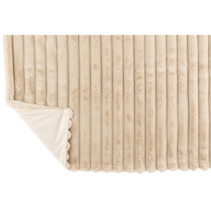 Plaid large en polyester beige 180x130cm