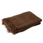 Plaid tissé en viscose marron 180x130 cm Plaid tissé en viscose marron 180x130 cm