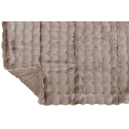 Plaid en polyester taupe 180x130cm