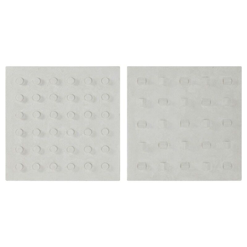 Decoración de Pared Home ESPRIT Blanco Madera MDF Moderno 80 x 6,5 x 80 cm