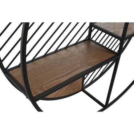 Scaffale Home ESPRIT Nero Naturale Metallo Legno MDF 60 x 12 x 60 cm Da muro