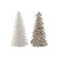 Sapin de Noël Home ESPRIT Blanc Doré Carton Plume 22 x 22 x 46 cm (2 Unités)