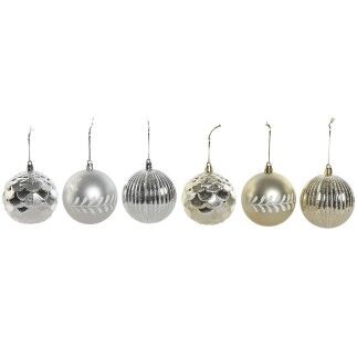 Bolas de Navidad Home ESPRIT Dorado Plateado PVC 16 x 16 x 24 cm (2 Unidades)