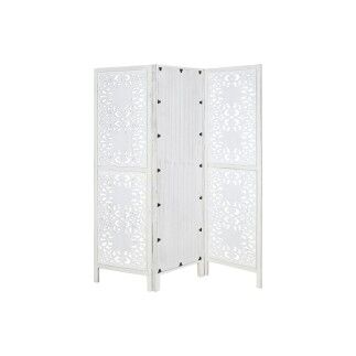Paravent Home ESPRIT Blanc Bois de manguier Miroir 152 x 2 x 182 cm