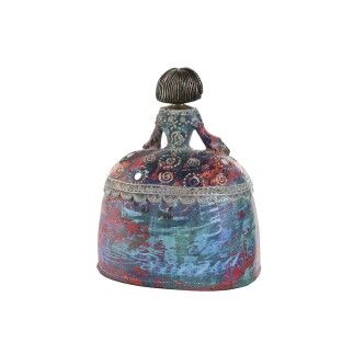 Figura Decorativa Home ESPRIT Multicolor Resina Espejo Dama 17 x 12 x 21,5 cm (2 Unidades)