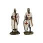 Figura Decorativa Home ESPRIT Blanco Rojo Resina 9 x 8 x 21 cm (2 Unidades)