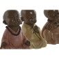 Statua Decorativa Home ESPRIT Arancio Corallo Lime Resina Frate Orientale 10,5 x 9 x 13,5 cm (3 Unità)