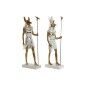 Statua Decorativa Home ESPRIT Bianco Dorato Resina Orientale Egiziano 7 x 11,5 x 36 cm (2 Unità)