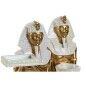 Figura Decorativa Home ESPRIT Blanco Dorado Resina Oriental Egipcio 12,5 x 17 x 25 cm (2 Unidades)