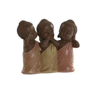 Figura Decorativa Home ESPRIT Naranja Coral Lima Resina Buda Oriental 15,5 x 6 x 13 cm