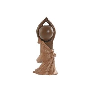 Statua Decorativa Home ESPRIT Arancio Corallo Lime Resina Frate Orientale 11,5 x 5,5 x 14,5 cm (3 Unità)