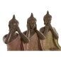 Statua Decorativa Home ESPRIT Arancio Corallo Lime Resina Buddha Orientale 9 x 6 x 13 cm (3 Unità)