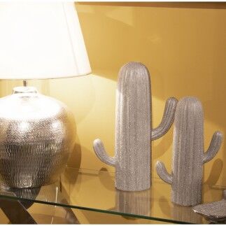 Figura Decorativa Alexandra House Living Plateado Cerámica 38 x 38 x 25 cm