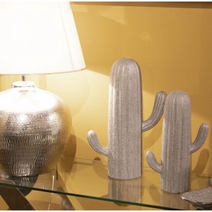 Figura Decorativa Alexandra House Living Plateado Cerámica 18 x 30 x 9 cm