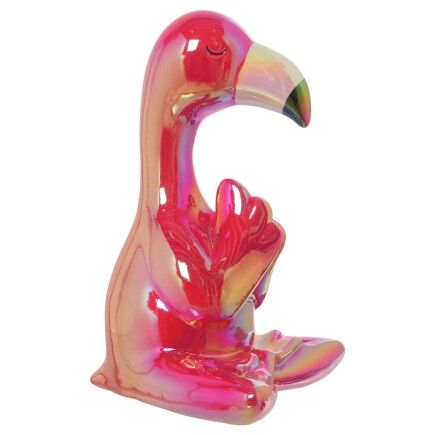 Figura Decorativa Alexandra House Living Rosa Cerámica Flamenco rosa 20 x 23 x 14 cm