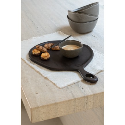 Mantel individual rectangular en algodón crema 50x36 cm
