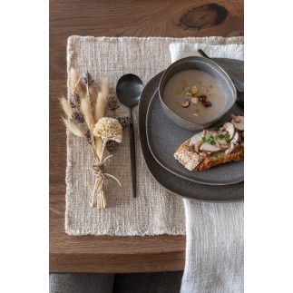 Mantel individual rectangular en algodón crema 50x36 cm