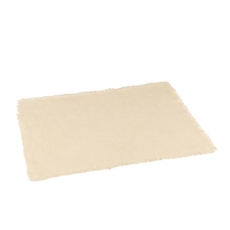 Mantel individual rectangular en algodón crema 50x36 cm