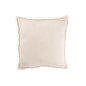 Coussin carré bords effilochés en polyester écru 50x50x12cm