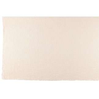 Plaid à bords effilochés en polyester blanc 180x130cm