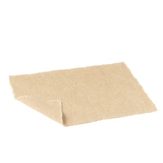 Mantel individual rectangular en algodón beige 50x36 cm