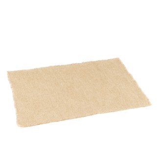Mantel individual rectangular en algodón beige 50x36 cm
