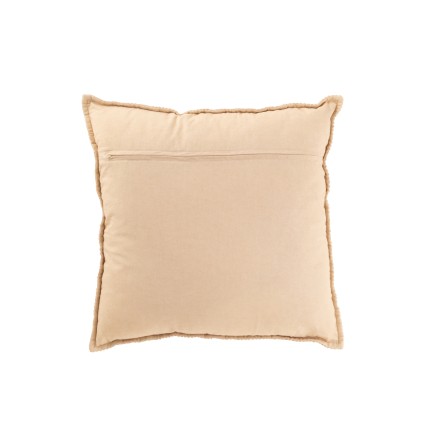 Coussin carré à rayures en coton beige 45x45x12 cm