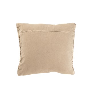 Coussin carré en coton beige 50x50x12 cm