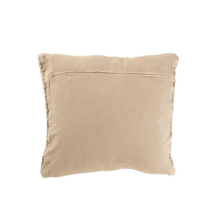 Coussin carré en coton beige 50x50x12 cm