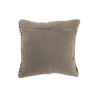 Coussin carré en coton gris 50x50x12 cm