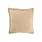 Coussin carré bords effilochés en polyester beige 50x50x12cm