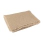 Plaid à bords effilochés en polyester beige 180x130cm Plaid à bords effilochés en polyester beige 180x130cm