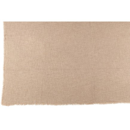 Plaid à bords effilochés en polyester beige 180x130cm