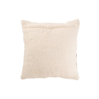 Coussin carré à lignes en coton marron 45x45x12 cm