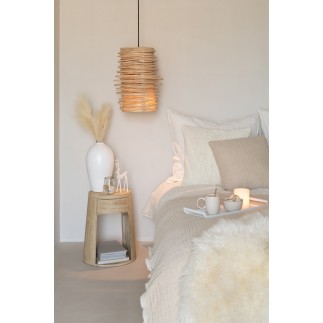 Cuscino quadrato con linee, cotone grigio 45x45x12 cm
