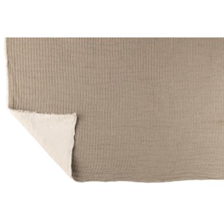 Plaid à bords effilochés en polyester gris 180x130cm