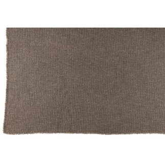 Plaid à bords effilochés en polyester marron 180x130cm