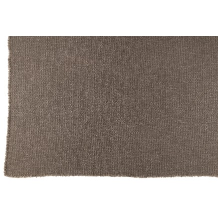Plaid à bords effilochés en polyester marron 180x130cm