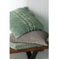 Plaid à bords effilochés en polyester vert 180x130cm Plaid à bords effilochés en polyester vert 180x130cm
