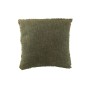 Cuscino quadrato in poliestere verde con bordi sfrangiati 45x45x12 cm Cuscino quadrato in poliestere verde con bordi sfrangiati 45x45x12 cm