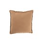 Coussin carré bords effilochés en polyester marron clair 45x45x12cm Coussin carré bords effilochés en polyester marron clair 45x45x12cm